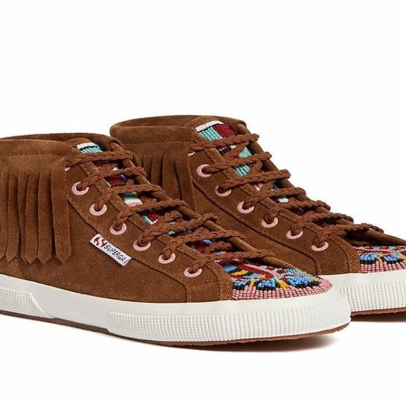 Alanui x Superga Shoes - ALANUI x Superga Beaded Mid Top Sneaker - Size 38 (7.5)
